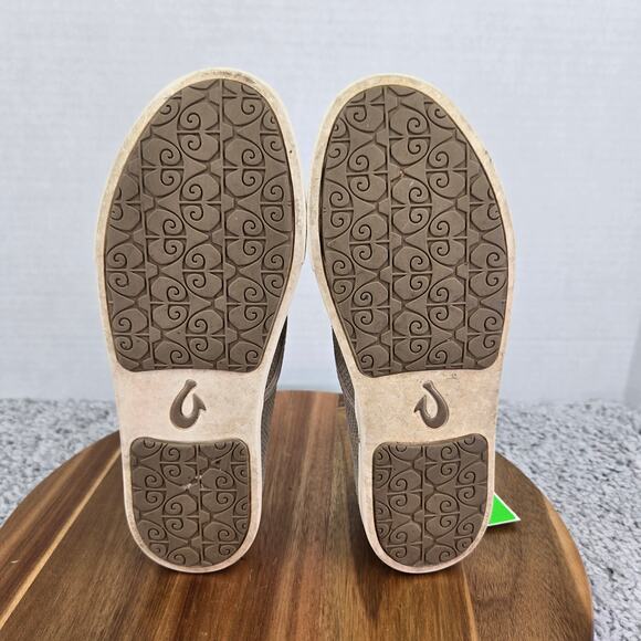 Olukai Pehuea Leather Clay Honu Snake Print Casual Slip On Sneakers Womens 7 - Picture 7 of 11